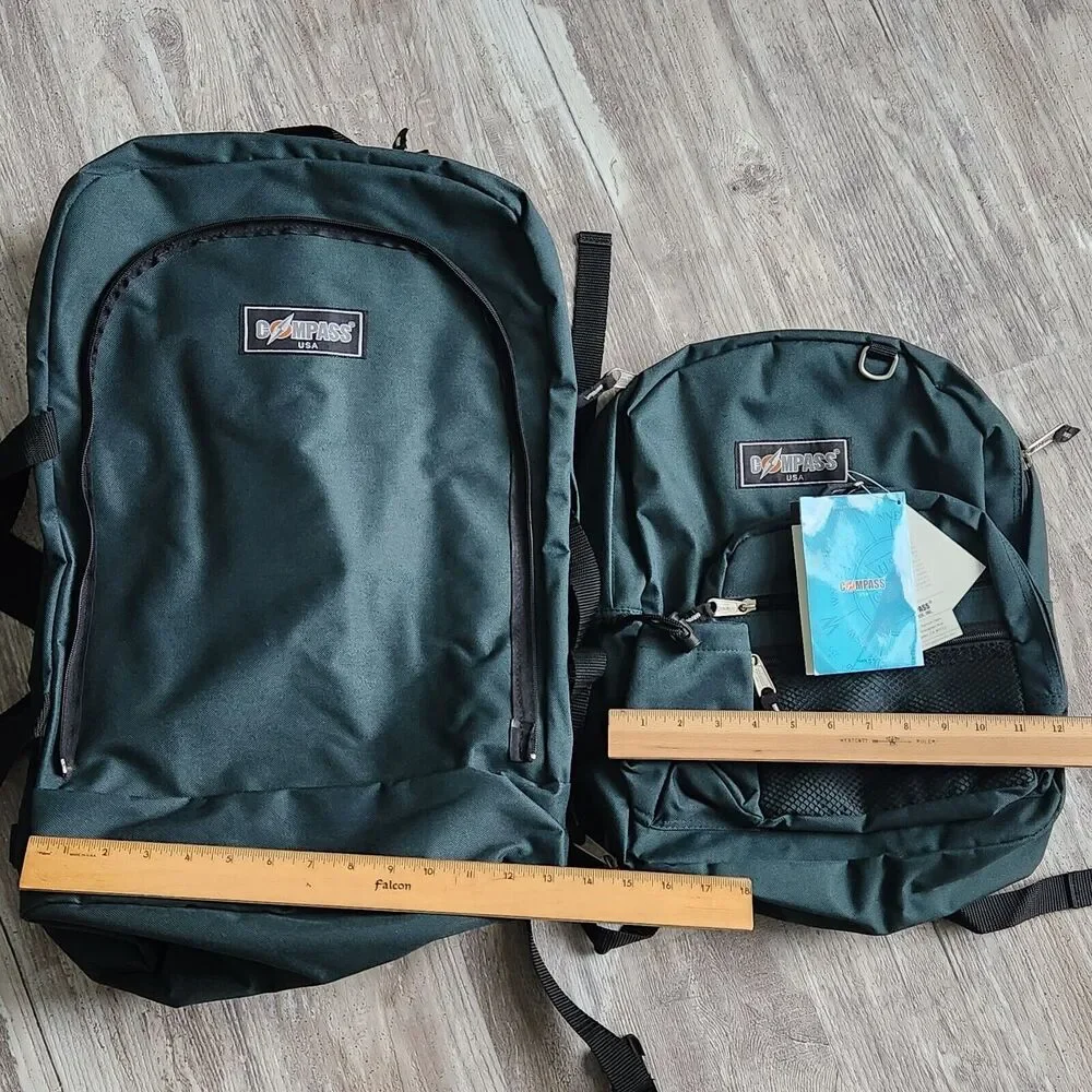 Compass 2 in 1 Outdoor Products Backpack Green Hiking Polyester Bag NWT New